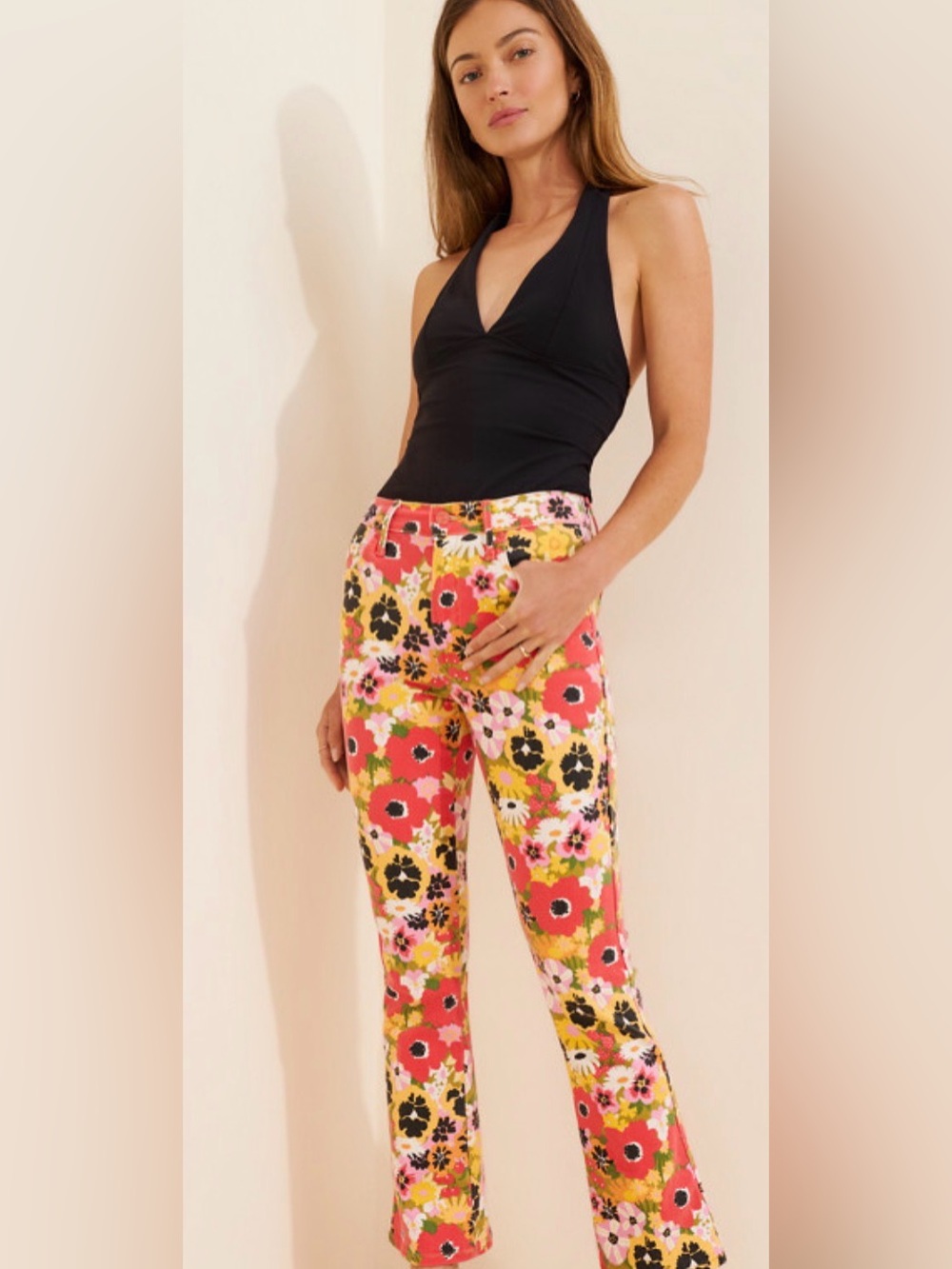 MOTHER The Mid Rise Smokin Double Flood Floral Ankle Jeans Size 25 - Picture 2 of 13